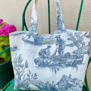 Hibou Phinou-Couhh-Sac cabas toile de jouy Bleu-produits-écologiques-Paris-12e