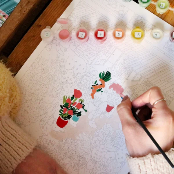 Petit Pinceau - Kit de peinture au numéro - Flower Market