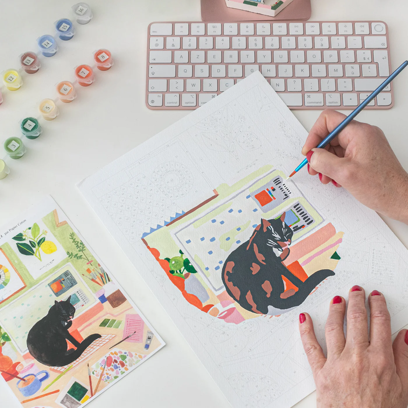 Petit Pinceau - Kit de peinture au numéro - La pause du chat – Image 2