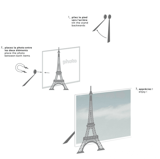 Tout Simplement - Porte-photo magnétique en métal - Tour Eiffel (argenté mat) – Image 4