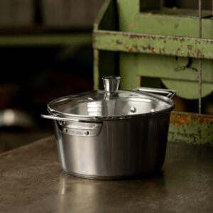 Cristel 1826 - Faitout inox brossé avec couvercle 24cm
