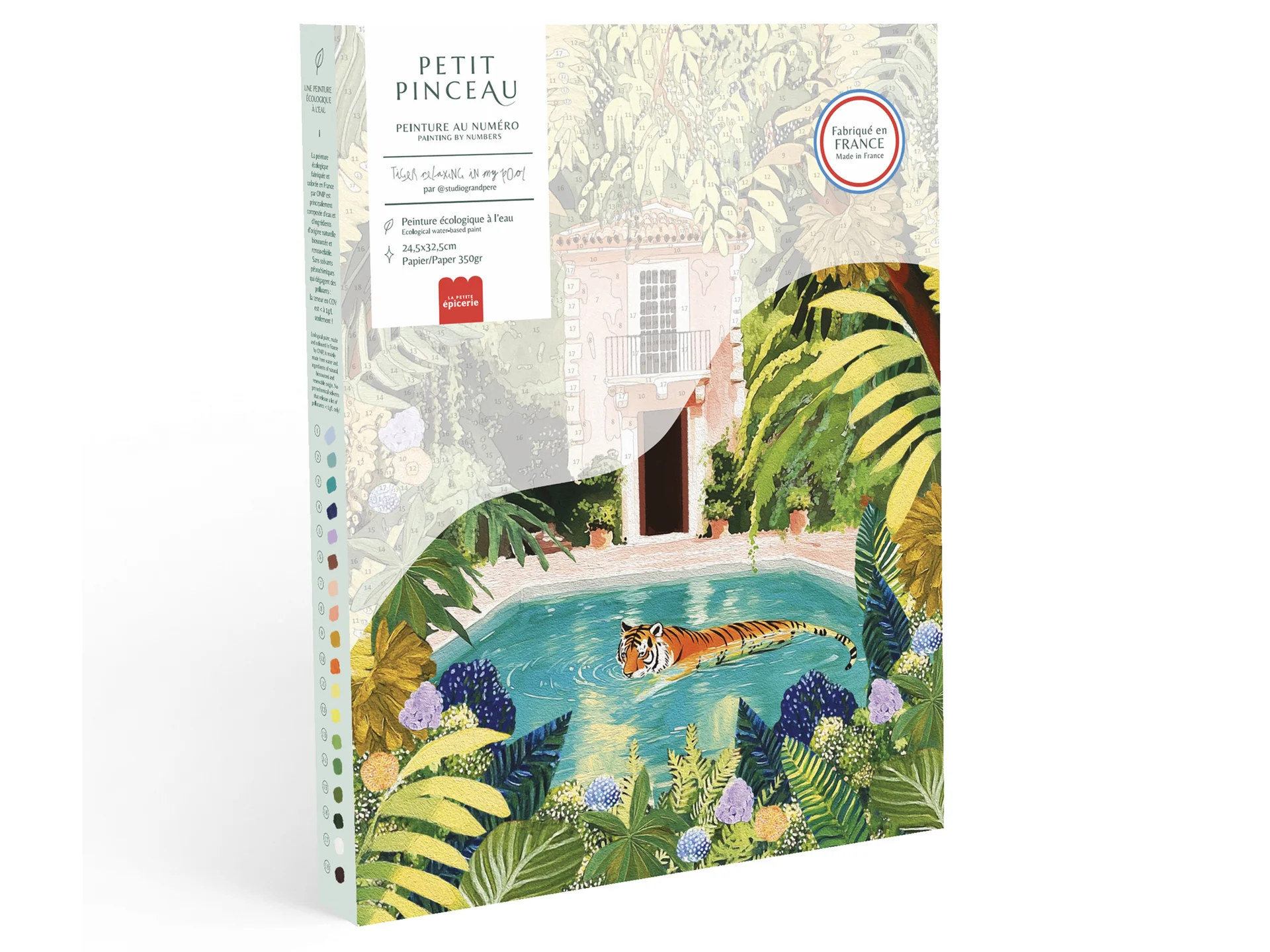 Petit Pinceau - Kit de peinture au numéro - Tiger relaxing in my pool