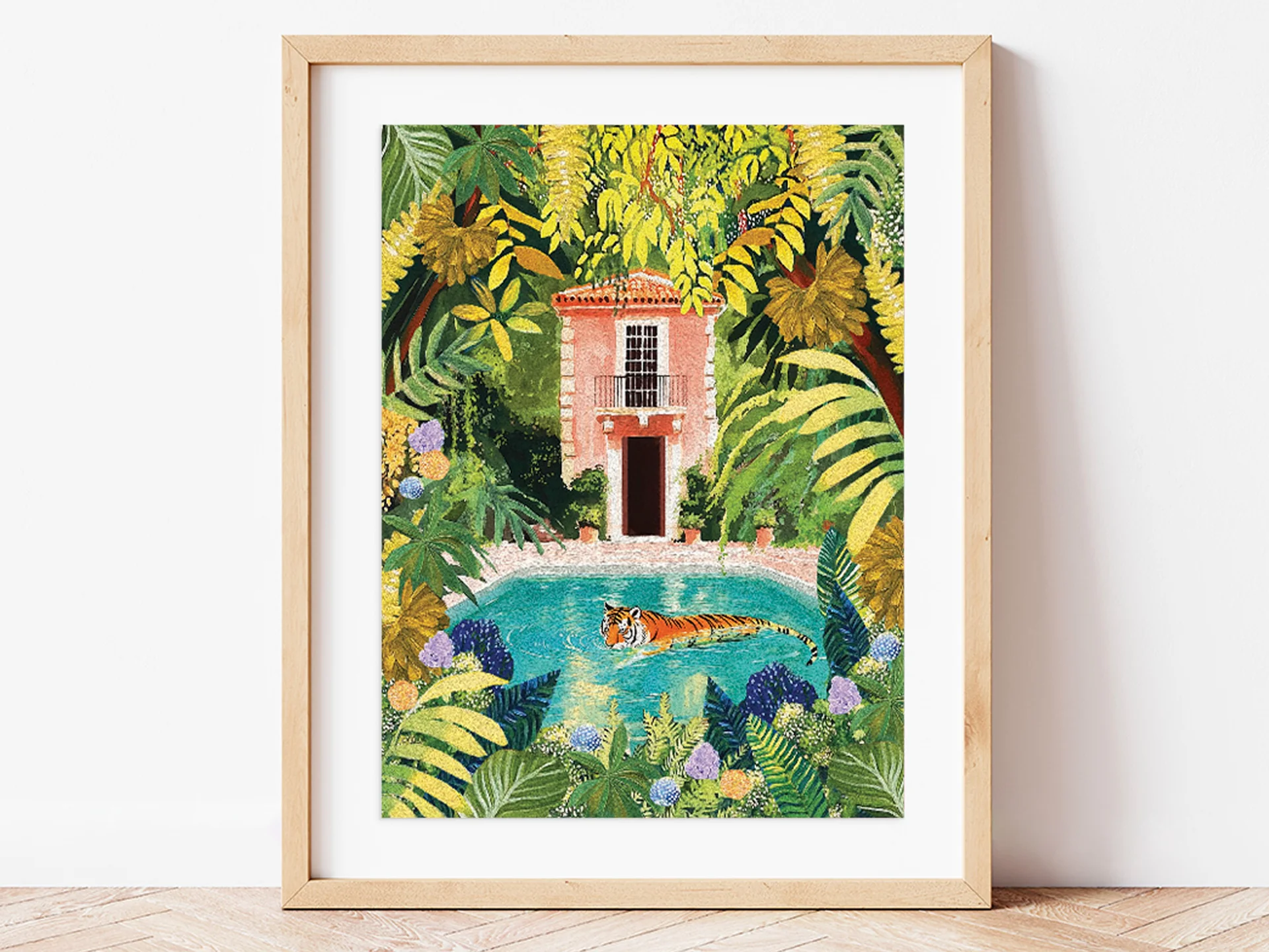 Petit Pinceau - Kit de peinture au numéro - Tiger relaxing in my pool – Image 5