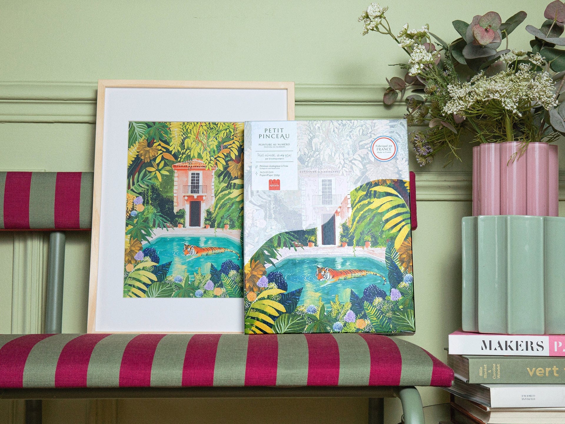 Petit Pinceau - Kit de peinture au numéro - Tiger relaxing in my pool – Image 6