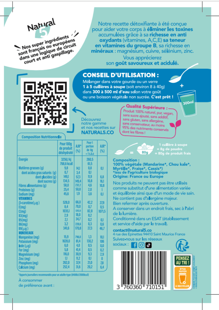 Natural5 - mix santé détox bio 200g – Image 3