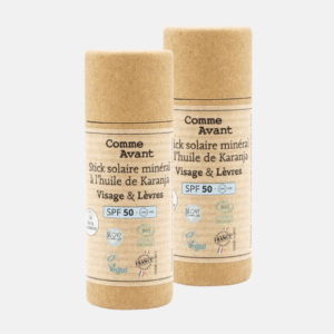Comme Avant - Stick solaire SPF50 minéral solide à l'huile de karanja - Version 3