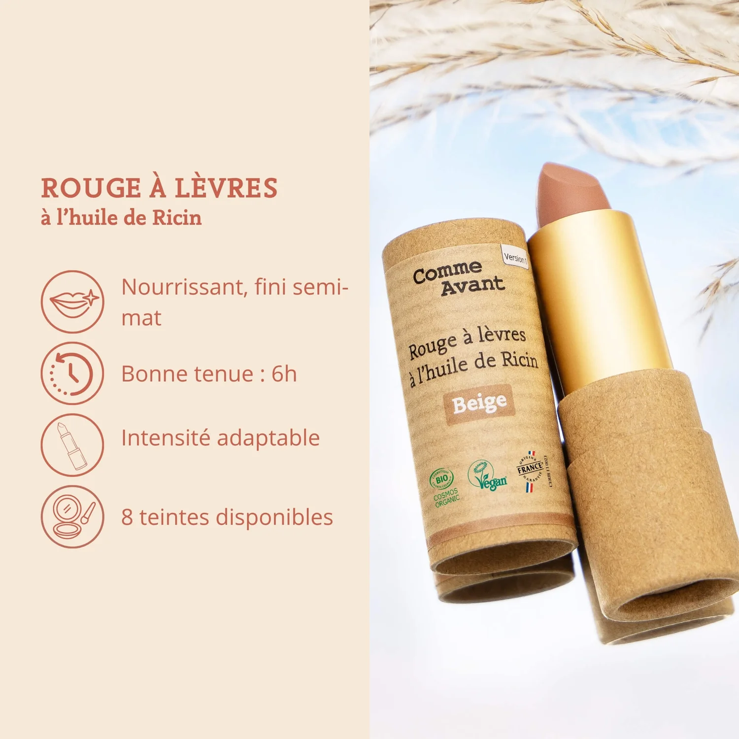 Comme avant - Rouge à lèvres à l’huile de ricin - coloris au choix – Image 4