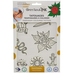 Grim'tout - Traditionnel - Tatouages temporaires à colorier