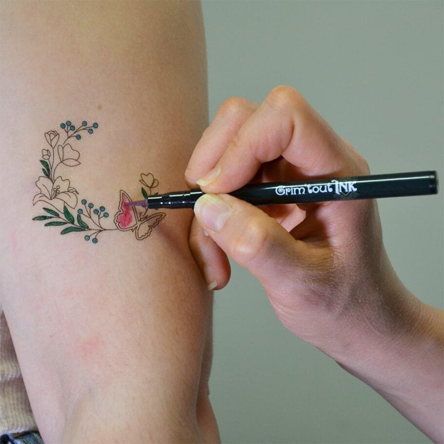 Grim'tout - Flower power - Tatouages temporaires à colorier – Image 4