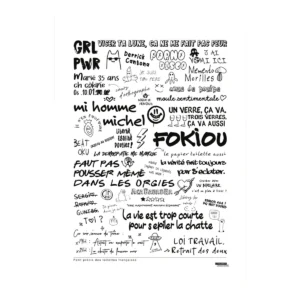 La Majorette à Moustache - Affiche Graffitis de toilettes