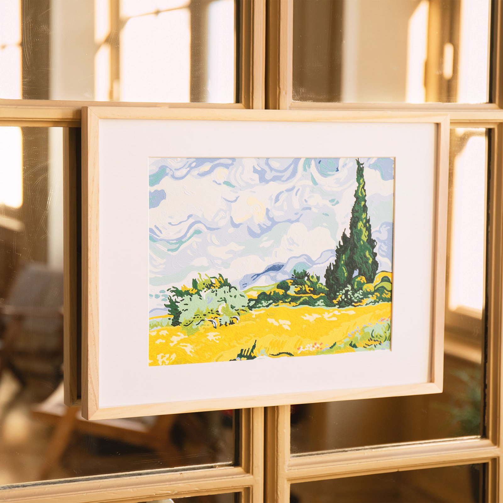 Petit Pinceau - Kit de peinture au numéro - Cyprès aux blés d’or - Vincent Van Gogh – Image 3