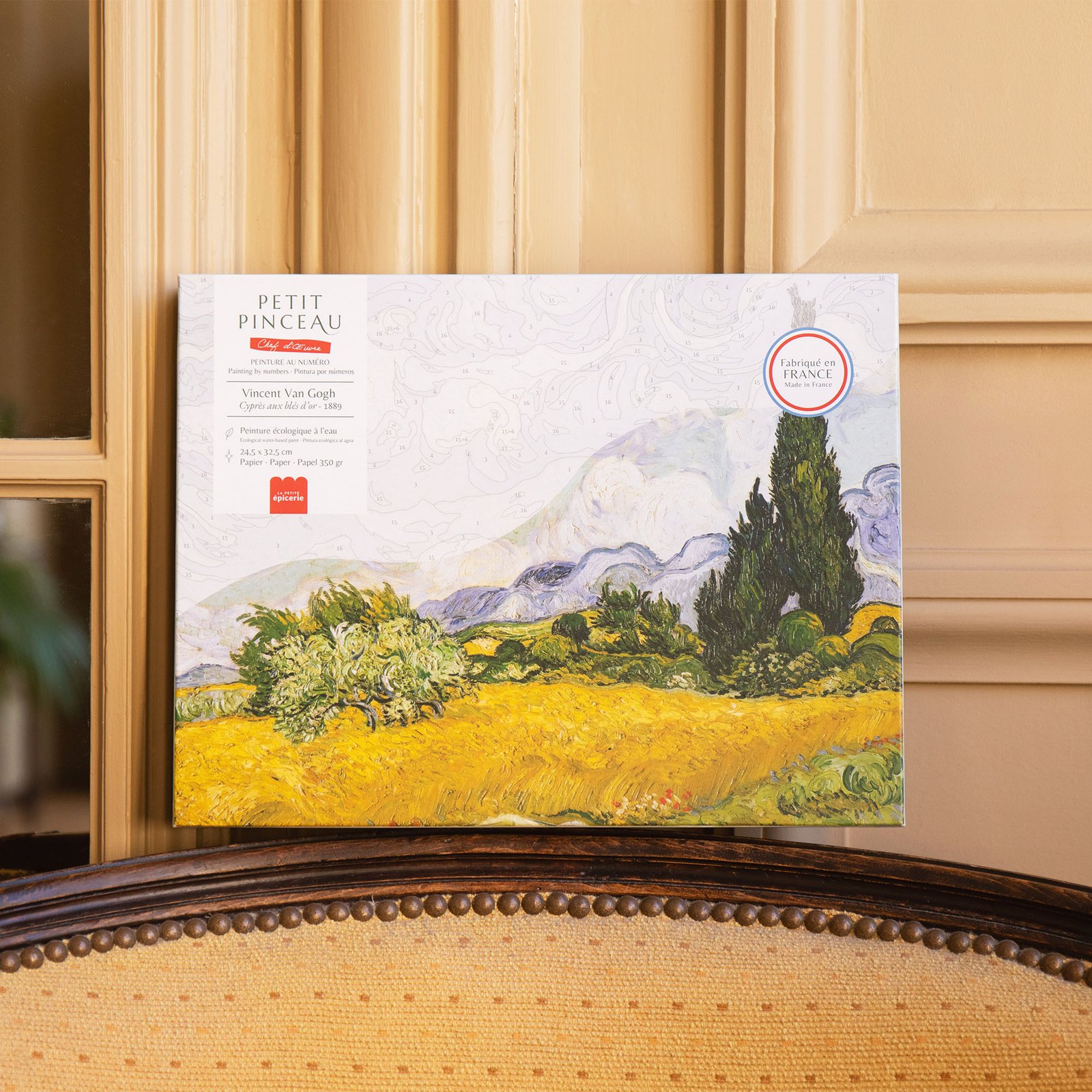Petit Pinceau - Kit de peinture au numéro - Cyprès aux blés d’or - Vincent Van Gogh – Image 2