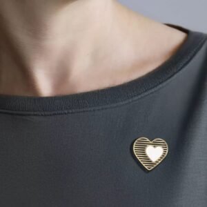 Tout Simplement - Broche magnétique Cœur doré - Couleurs au choix